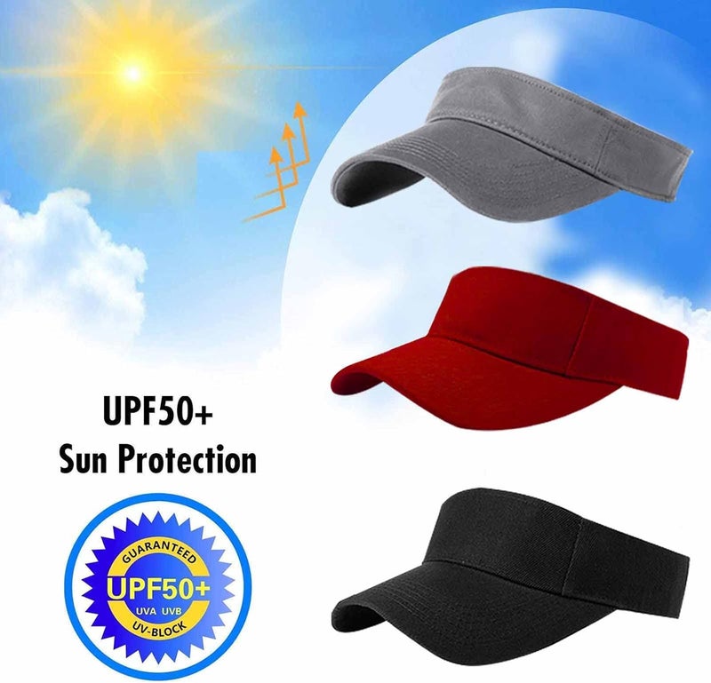 AZJ Store Sun Visor Hats for Women Men Adjustable UV Protection Outdoor Sports Golf Running Sun Caps - Image 4